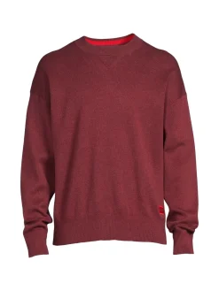 HUGO Sweaters|Solid Dropped Shoulder Sweater Burgundy