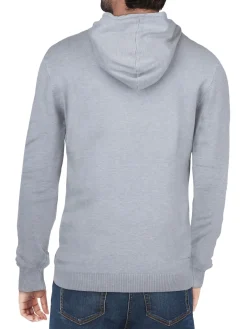 X Ray Sweaters|Solid Hooded Sweater Blue
