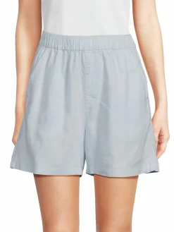 Women WeWoreWhat Solid Linen Blend Shorts
