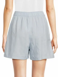 Women WeWoreWhat Solid Linen Blend Shorts