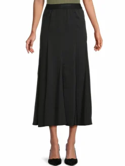 Women Karl Lagerfeld Paris Solid Pleated Midi Skirt