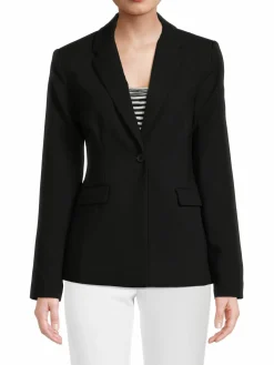Women T Tahari Solid Single Button Blazer