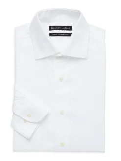 Saks Fifth Avenue Dress Shirts|Solid Slim Fit Dress Shirt White