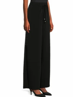 Women Karl Lagerfeld Paris Solid Wide Leg Pants