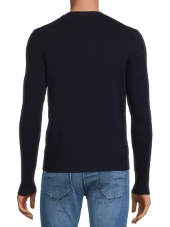 Malo Sweaters|Solid Wool & Cashmere Blend Cardigan Blue