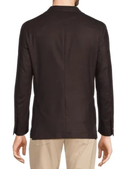 Samuelsohn Blazers & Sportcoats|Solid Wool Blend Blazer Burgundy