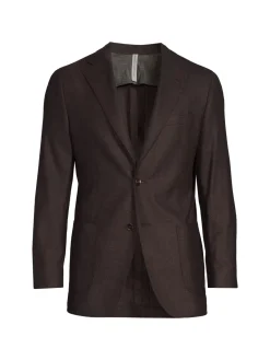 Samuelsohn Blazers & Sportcoats|Solid Wool Blend Blazer Burgundy