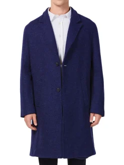 Hyden Yoo Coats & Jackets|Solid Wool Blend Overcoat Navy