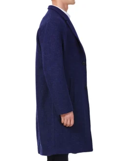 Hyden Yoo Coats & Jackets|Solid Wool Blend Overcoat Navy
