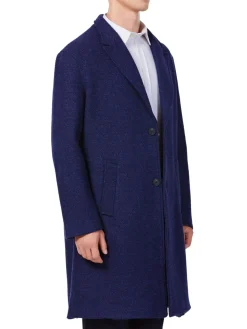 Hyden Yoo Coats & Jackets|Solid Wool Blend Overcoat Navy