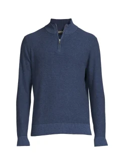 Bonobos Sweaters|Solid Zip Pullover Blue Dot