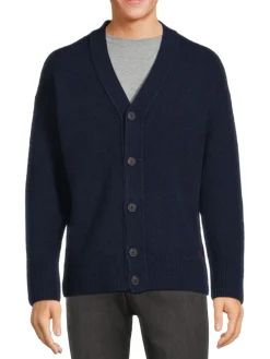 HUGO Sweaters|Sopro Virgin Wool Blend Cardigan Navy