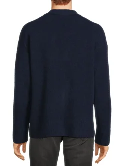 HUGO Sweaters|Sopro Virgin Wool Blend Cardigan Navy