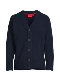 HUGO Sweaters|Sopro Virgin Wool Blend Cardigan Navy