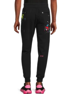 Cult Of Individuality Pants|Splatter Paint Joggers Black