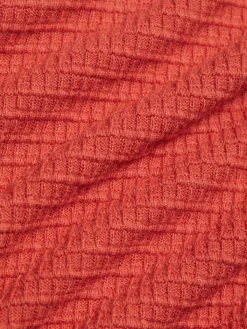 Saks Fifth Avenue Cashmere|Square Weave Polo Shirt Ginger