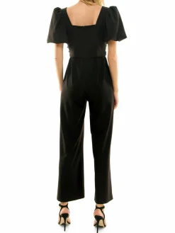 Women Nicole Miller Squareneck Crepe Jumpsuit