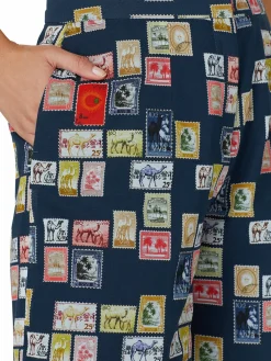 Women Victoria Beckham Stamp Print Flat Front Shorts