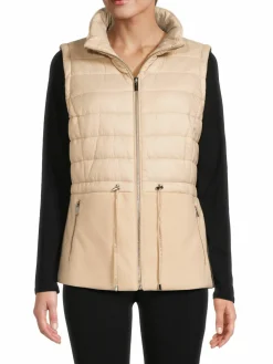 Women Calvin Klein Stand Collar Quilted Vest