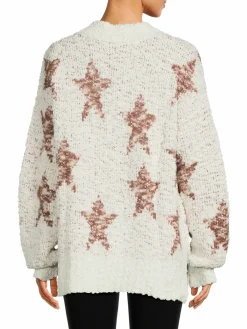 Women Bobeau Star Dropped Shoulder Sweater