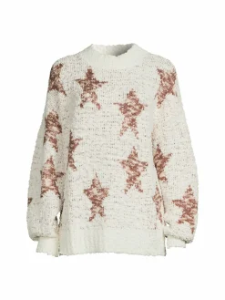 Women Bobeau Star Dropped Shoulder Sweater