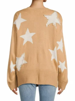 Women Vintage Havana Star Pattern Cardigan