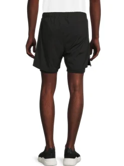 Reiss Shorts|Stephen Double Layer Running Shorts Black