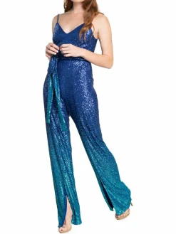 Women Dress The Population Stevie Ombre Sequin Wide Leg Jumpsuit