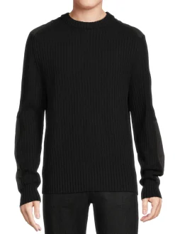 HUGO Sweaters|Stof Ribbed Sweater Black