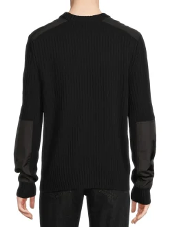 HUGO Sweaters|Stof Ribbed Sweater Black