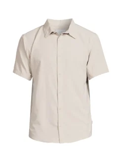 Onia Casual Button-Down Shirts|Stretch Cotton Button Down Shirt Stone