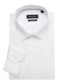 Bugatchi Dress Shirts|Stretch Cotton Dress Shirt White