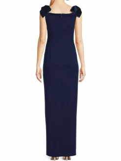 Women Aidan Mattox Stretch Crepe Slit Gown