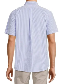 Brooks Brothers Casual Button-Down Shirts|Striped Button-Down Shirt Blue