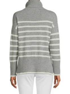 Women Saks Fifth Avenue Striped Cashmere Sweater