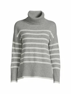 Women Saks Fifth Avenue Striped Cashmere Sweater