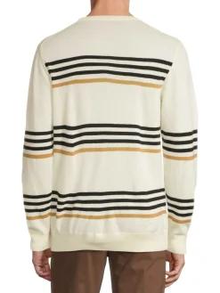 Saks Fifth Avenue Cashmere|Striped Cashmere Sweater Egret