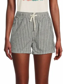 Women Marine Layer Striped Hemp Beach Shorts