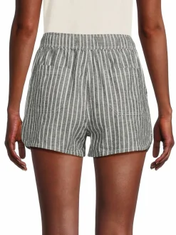 Women Marine Layer Striped Hemp Beach Shorts