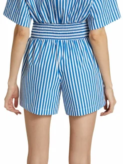 Women Frame Striped High Waisted Shorts