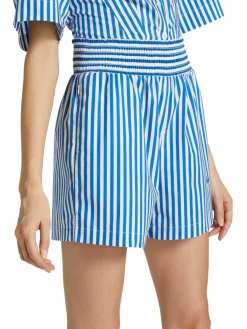 Women Frame Striped High Waisted Shorts