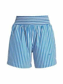 Women Frame Striped High Waisted Shorts