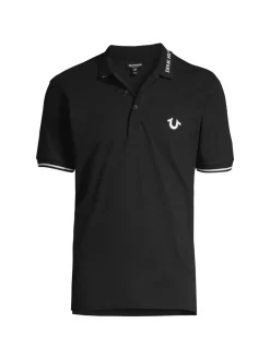 True Religion Polos|Striped Logo Polo