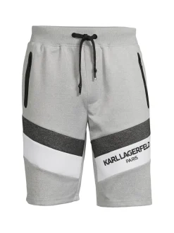 Karl Lagerfeld Paris Shorts|Striped Logo Shorts Grey