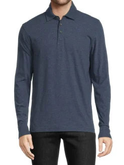 Faherty Polos|Striped Long Sleeve Polo
