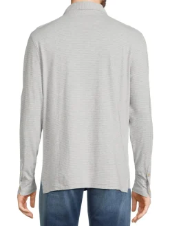 Faherty Polos|Striped Long Sleeve Polo