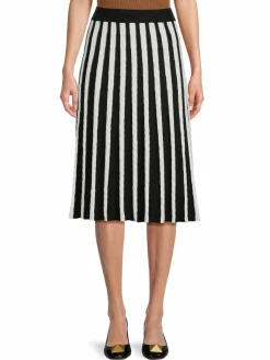 Women YAL New York Striped Midi Skirt
