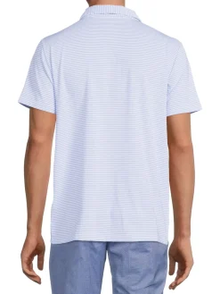 Bonobos Polos|Striped Performance Polo Sky High Blue