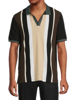 Karl Lagerfeld Paris Polos|Striped Polo Brown Multicolor