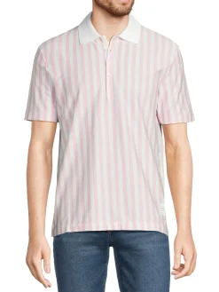 Thom Browne Polos|Striped Polo Light Pink